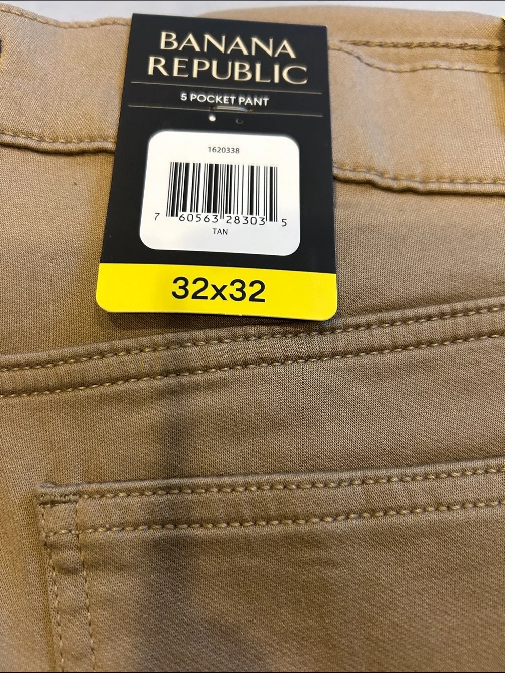 Banana Republic Mens Slim Fit 5 Pocket Pant Tan Stretch Chino 32x32 1620338